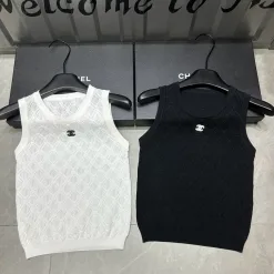 Chanel Weste in Premiumqualität, weißer Strick, Luxus