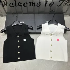 Premium Chanel Weste Schwarz Strick Kollektion