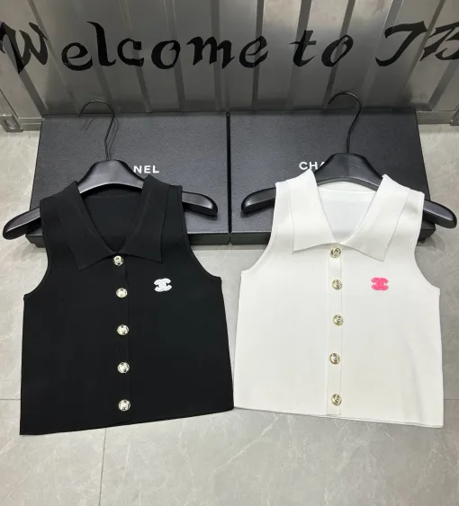 Premium Chanel Weste Schwarz Strick Kollektion