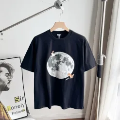 Premium Loewe Kurzarm Schwarzer Baumwolldruck