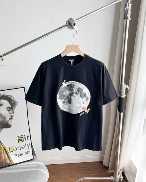 Premium Loewe Kurzarm Schwarzer Baumwolldruck