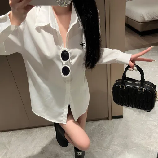 Premium Dior Hemd Satin Print Luxus