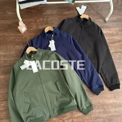 Hochwertiger Lacoste Mantel Schwarz Classic Style