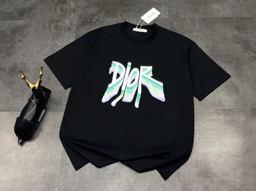 Hochwertige Dior Kurzarmkollektion mit schwarzem Farbverlauf