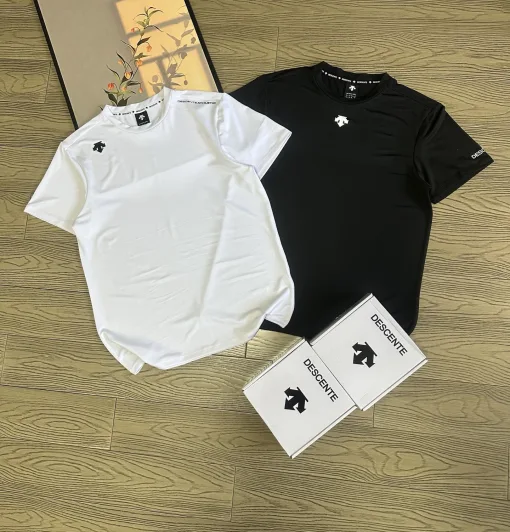Premium Qualität Descente Kurzarm Schwarz Logo Style