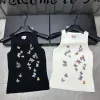 Premium Dior Weste Schwarzer Strick Bestickte Kollektion