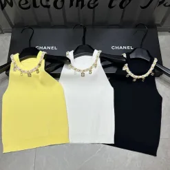 Premium Chanel Weste Gelb Strickstil