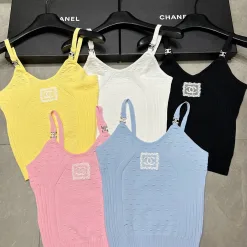 Premium Chanel Hosenträger Gelb Strick Luxus