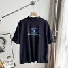 Luxus Balenciaga Kurzarmhemd Schwarz Logo Luxus