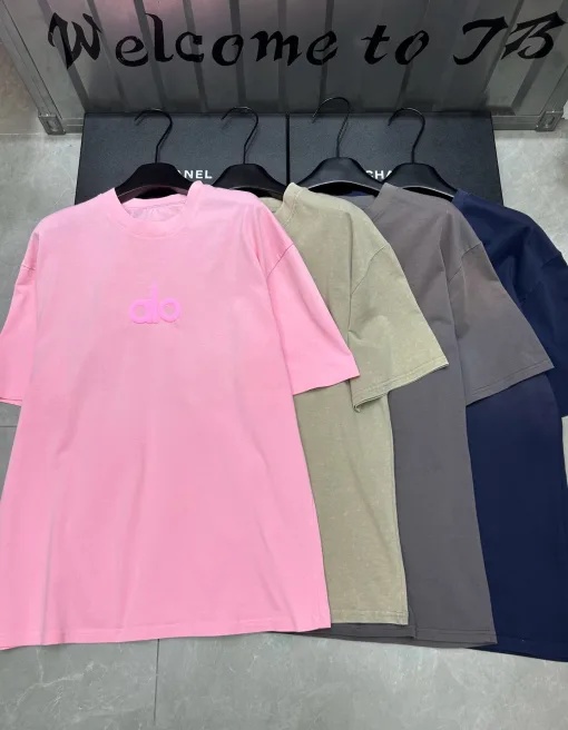 Premium Qualität Alo Kurzarm Pink Print Style