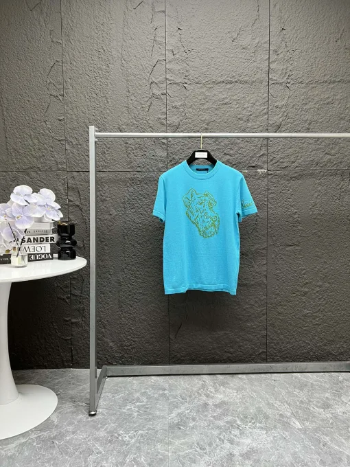 Premium Qualität Louis Vuitton Kurzarm Strick Logo Luxus