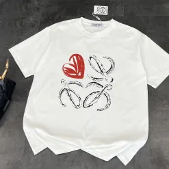 Luxus Loewe Kurzarm Rot Grafik Luxus