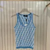 Luxus Fendi Weste Blau Strick Jacquard Luxus