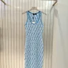 Hochwertige Fendi Weste Blau Strick Monogramm Luxus