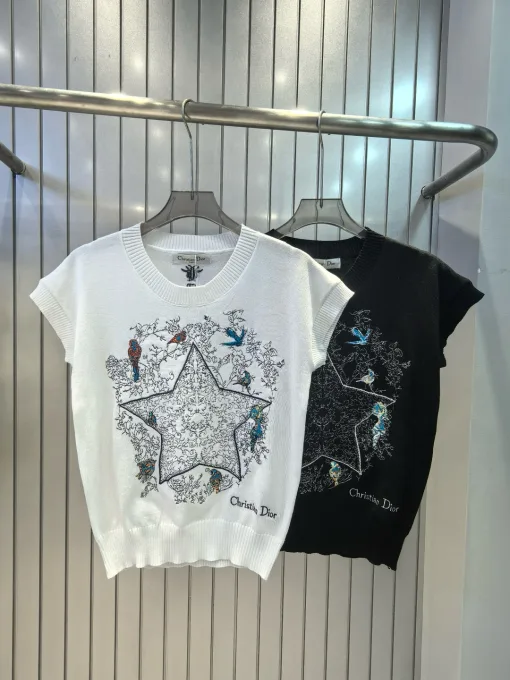 Premium Dior Weste im weißen bestickten Stil