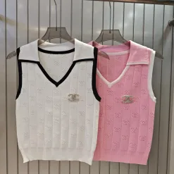 Chanel Weste in Premiumqualität, Pink, Strickkollektion