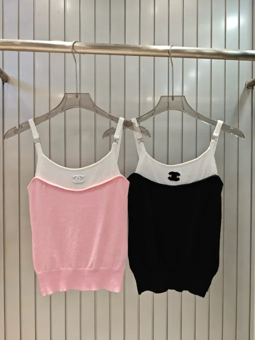 Bestseller Chanel Hosenträger Pink Strickstil