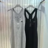 Premium Prada Weste in Schwarz mit Logo-Strick
