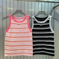 Chanel Weste in Premiumqualität, Pink Knit Striped Collection