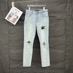 Hochwertige Ami Jeans Schwarz Leder Washed Luxury