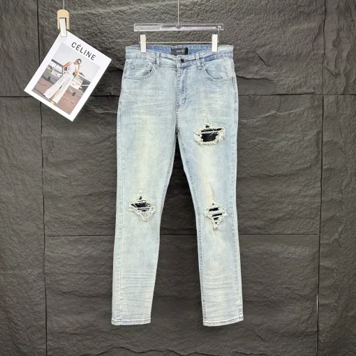 Hochwertige Ami Jeans Schwarz Leder Washed Luxury
