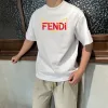 Luxus Fendi Kurzarm Gelb Baumwolle Gewaschen Luxus