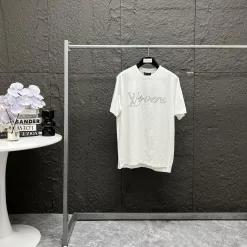 Hochwertiges Louis Vuitton Kurzarm-Logo-Shirt aus schwarzer Baumwolle