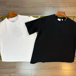Premium Burberry Kurzarm-Logo-Kollektion aus weißer Baumwolle