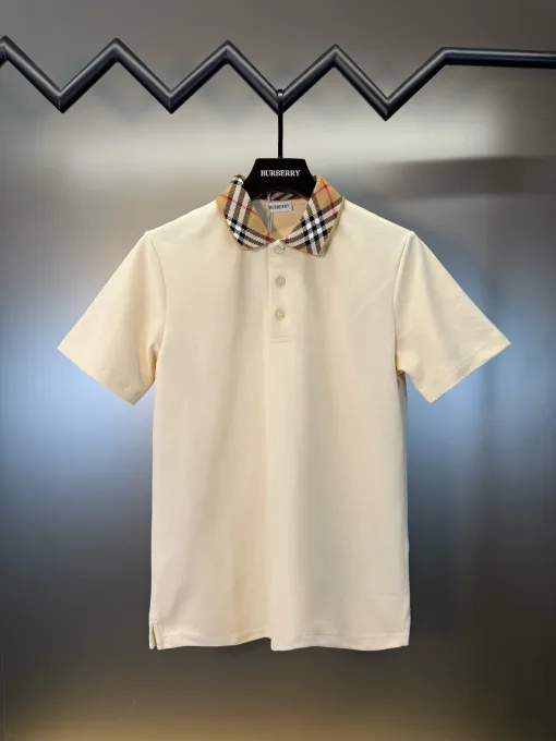 Hochwertiges Burberry Poloshirt aus schwarzer Baumwolle, klassische Kollektion