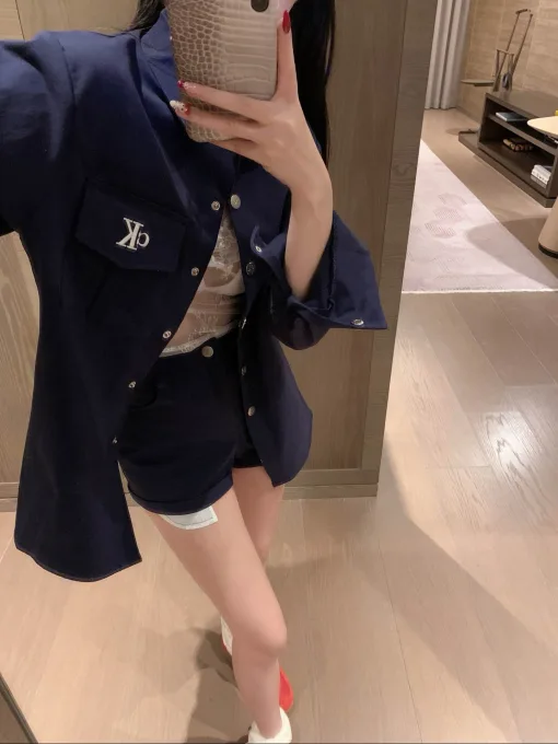Premium Calvin Klein Hemd Weiß Monogramm-Stil