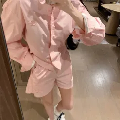 Luxus Chanel Hemd Weiß Bestickt Stil