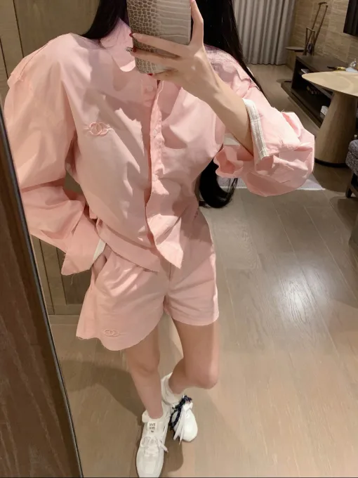 Luxus Chanel Hemd Weiß Bestickt Stil