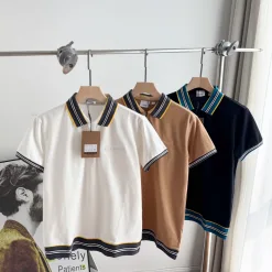 Luxus-Kurzarmshirt von Burberry aus weißer Baumwolle im klassischen Stil