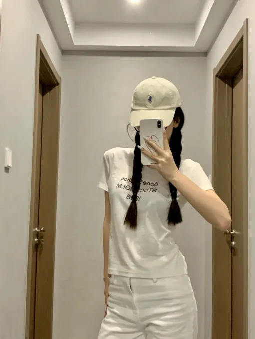 Hochwertiges Acne Studios Kurzarm-Shirt im Farbverlaufsstil in Schwarz