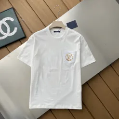 Bestseller Louis Vuitton Kurzarm-Logo-Kollektion aus schwarzer Baumwolle