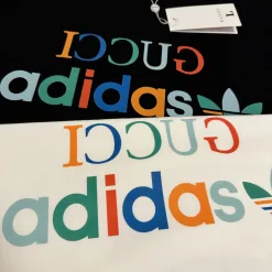 Luxus Gucci Kurzarm Schwarz Baumwolle Logo Stil