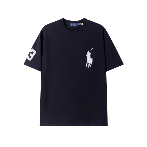 Luxus Ralph Lauren Kurzarm Schwarz Baumwolle Klassischer Stil