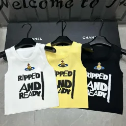 Bestseller Vivienne Westwood Weste Weiß Strick Bestickt Luxus