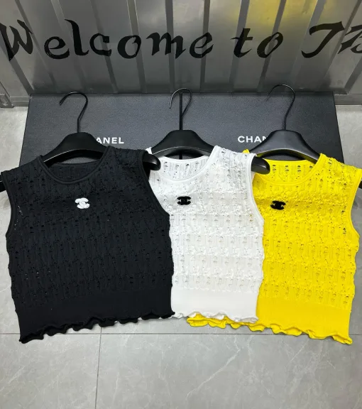 Hochwertige Chanel-Weste aus schwarzer Strickkollektion