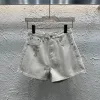 Hochwertige Chrome Hearts Shorts im Denim-Print-Stil