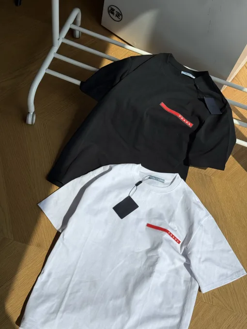 Premium Qualität Prada Kurzarm Rot Klassischer Stil
