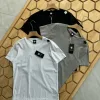 Premium Descente Kurzarm Schwarz Seide Casual Style