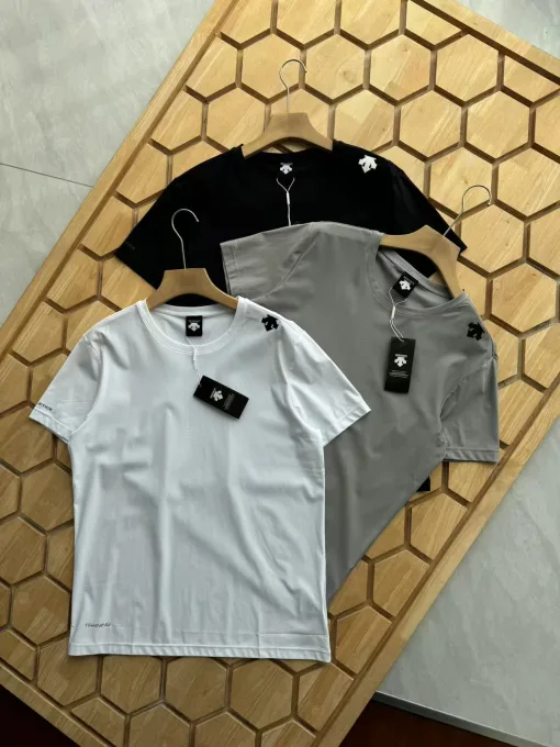 Premium Descente Kurzarm Schwarz Seide Casual Style