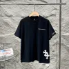 Meistverkaufte Chrome Hearts Kurzarm Schwarz Leder Washed Style