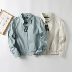 Premium Ralph Lauren Mantel Blau Baumwolle Klassisch Luxus