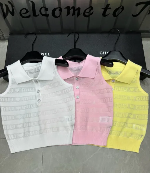 Bestseller Miu Miu Weste Weißer Strick-Jacquard-Stil