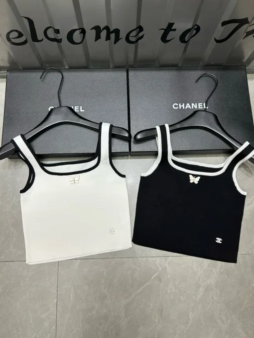 Premium Chanel Weste Schwarz Strickstil