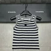Hochwertige Chanel Weste Strick Gestreift Luxus