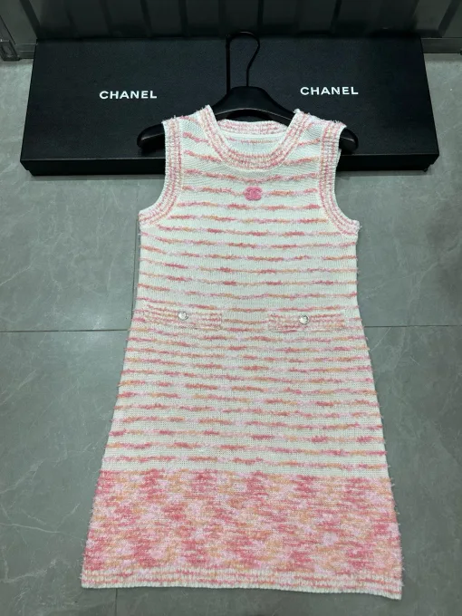 Luxus Chanel Weste Pink Strick Gradient Luxus