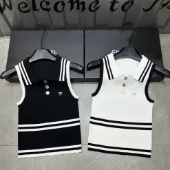 Luxus Chanel Weste Schwarz Strick Luxus